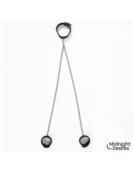 Collar con Esposas para Tobillos con Cadena