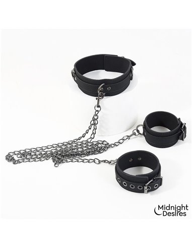 Collar con Esposas para Tobillos con Cadena