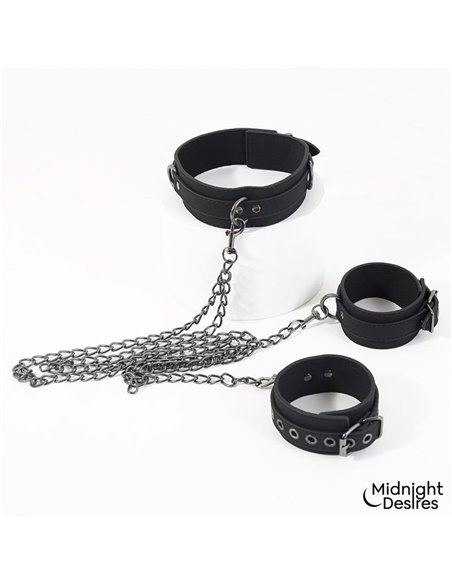 Collar con Esposas para Tobillos con Cadena