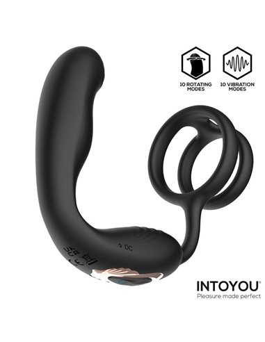 Bruce Masajeador Prostático 360º y Doble Anillo con Vibración