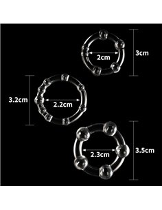 Pack de 3 Anillos para el Pene Power Plus Triple Transparentes 2