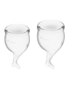 Copas Menstruales Feel Secure Transparent Pack de 2