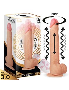Cesur 3.0 Dildo Realista Vibración, Movimiento Ondulante, 360º y Telescópico Control Remoto USB