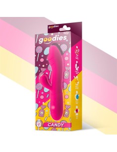 Candy Vibrador con Conejito Punto G USB Silicona Fucshia 2