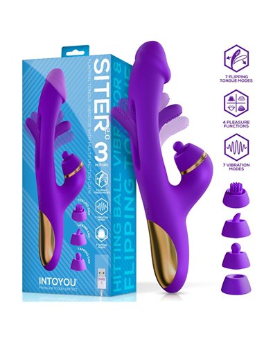 Siter 2.0 Vibrador con Lengua Flapping, Golpeteo y Cabezales Intercambiables