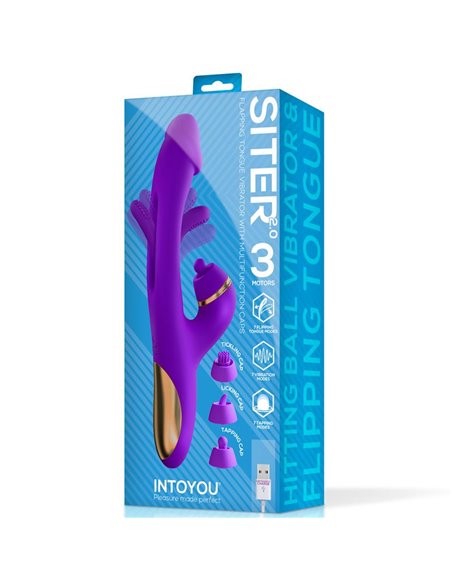 Siter 2.0 Vibrador con Lengua Flapping, Golpeteo y Cabezales Intercambiables