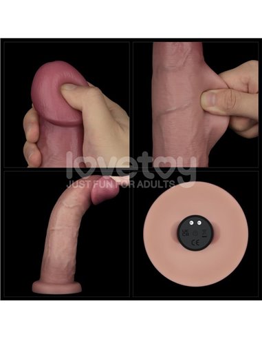 Dildo con Vibración Piel Deslizante Silicona Dual Layer 9