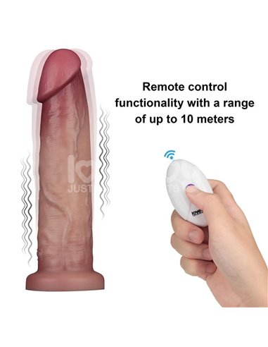 Dildo con Vibración Piel Deslizante Silicona Dual Layer 9