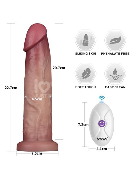 Dildo con Vibración Piel Deslizante Silicona Dual Layer 9