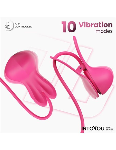 Tickly Pinzas para Pezones con Vibración, Control y Collar con APP