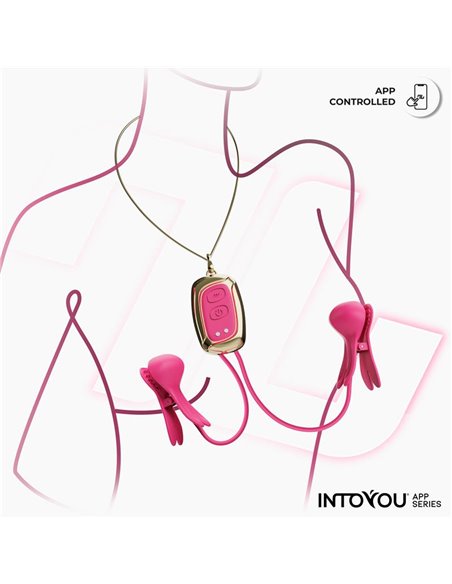 Tickly Pinzas para Pezones con Vibración, Control y Collar con APP
