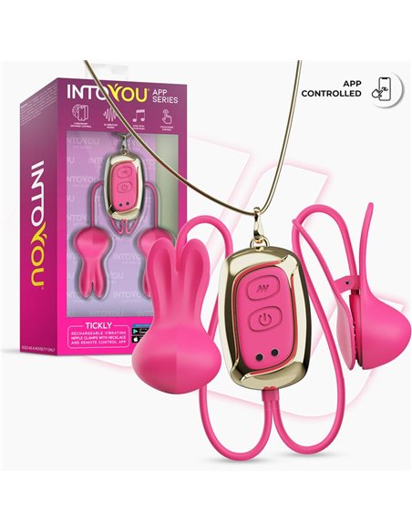 Tickly Pinzas para Pezones con Vibración, Control y Collar con APP