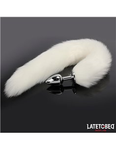 Plug Anal con Cola Blanco 40 cm