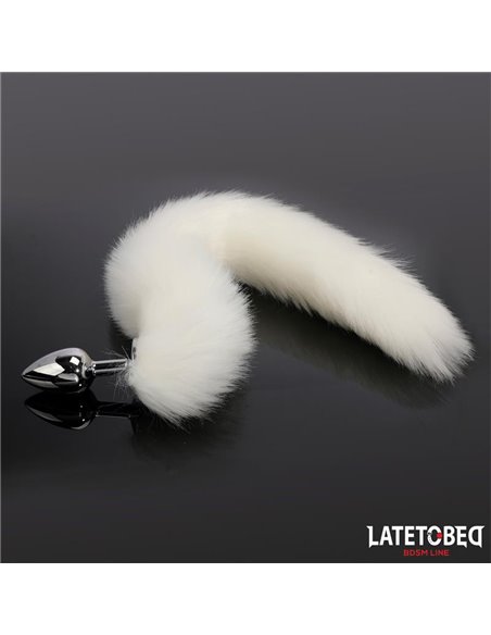Plug Anal con Cola Blanco 40 cm