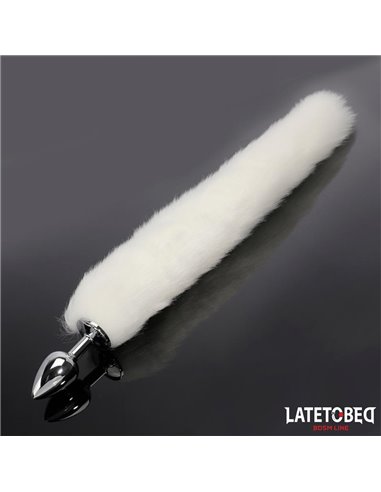 Plug Anal con Cola Blanco 40 cm