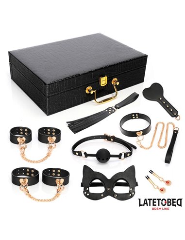 Kit Bondage de 8 Pz Cuero con Maletín de Almacenaje