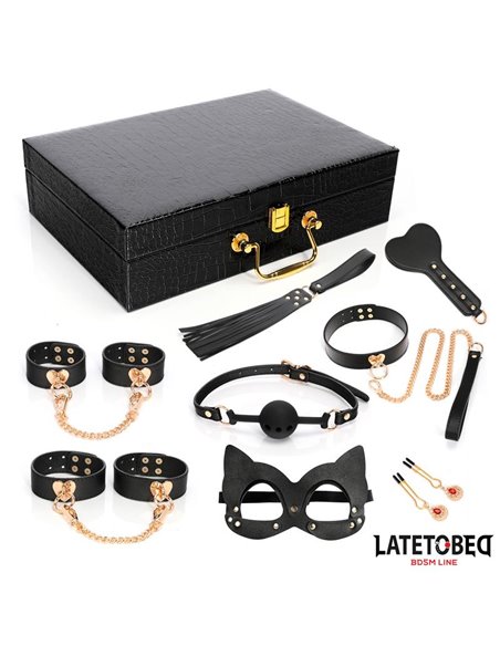 Kit Bondage de 8 Pz Cuero con Maletín de Almacenaje