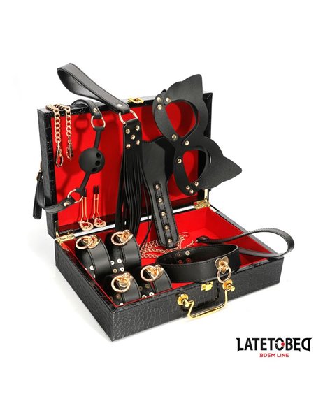 Kit Bondage de 8 Pz Cuero con Maletín de Almacenaje