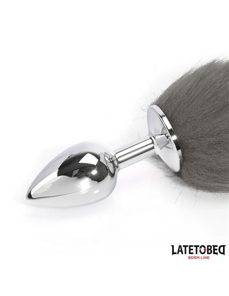 Plug Anal con Cola Blanco y Negro 40 cm