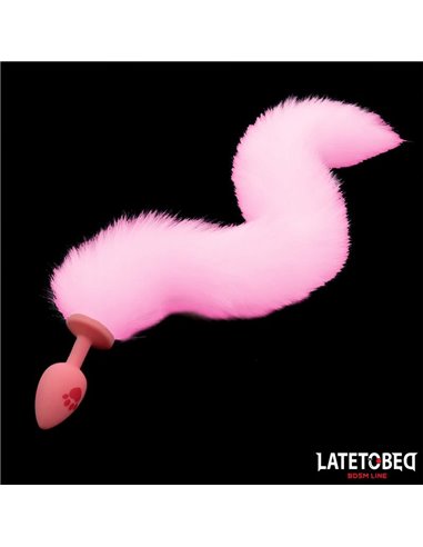 Plug Anal Rosa con Cola de Zorro Rosa
