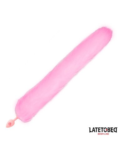 Plug Anal Rosa con Cola de Zorro Rosa