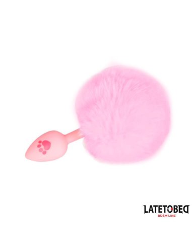 Plug Rosa de Silcona con Pompón Rosa