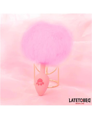 Plug Rosa de Silcona con Pompón Rosa