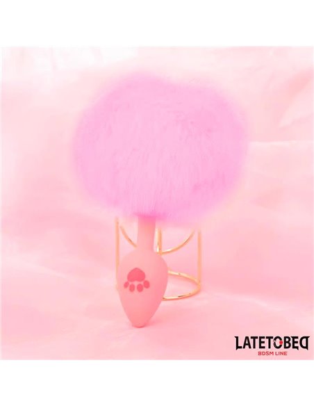Plug Rosa de Silcona con Pompón Rosa
