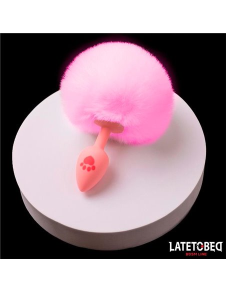 Plug Rosa de Silcona con Pompón Rosa