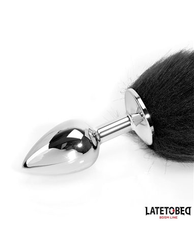Plug Anal con Cola Blanco y Negro 40 cm