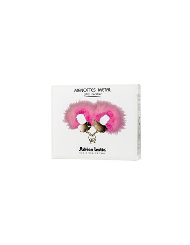 Esposas Metal con Plumas Rosa
