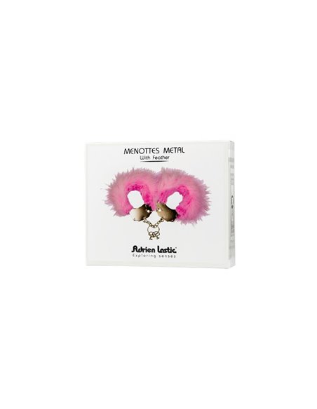 Esposas Metal con Plumas Rosa