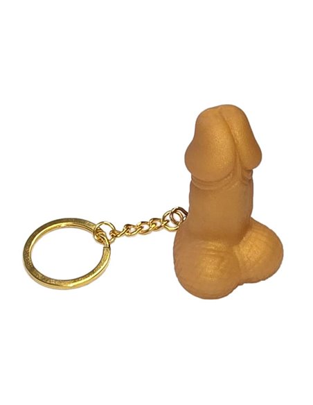 Llavero de Goma Dura Forma de Pene Dorado