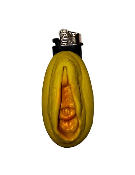 Mechero en Forma de Vagina Dorado