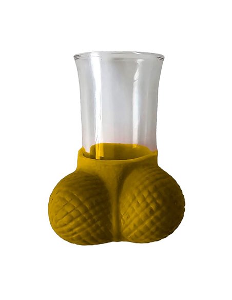 Chupito de Cristal con Testiculos Dorado