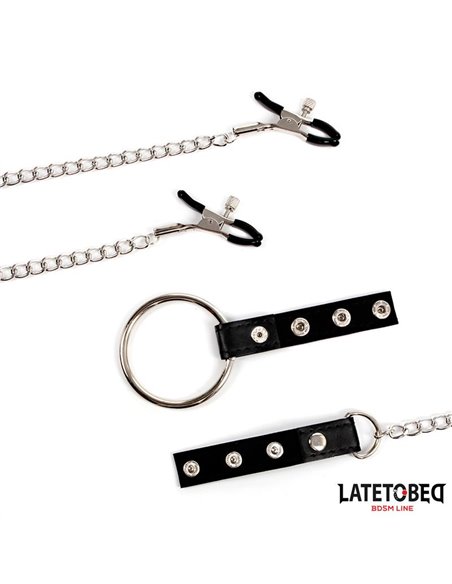Pinzas para Pezones con Anillo para el Pene