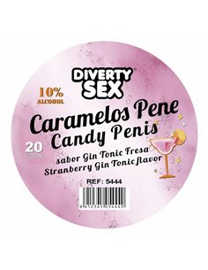 20 Caramelos Forma de Pene Sabor Gin Tonic