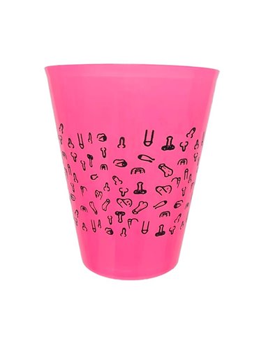 Vaso Plástico Diseño Penes Fuscia 500ml