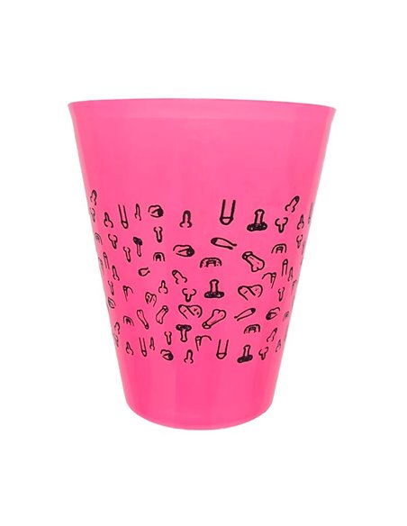 Vaso Plástico Diseño Penes Fuscia 500ml