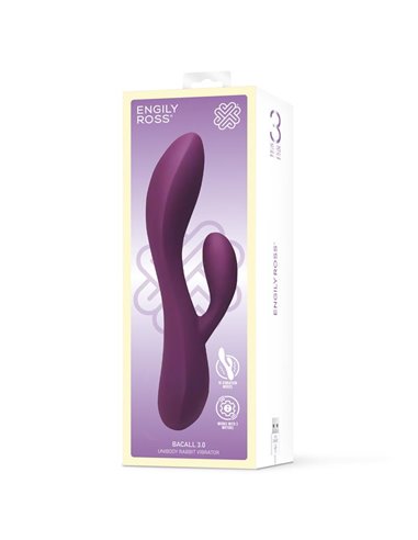 Bacall 3.0 Vibrador Silicona Liquida Inyectada Doble Motor USB Púrpura