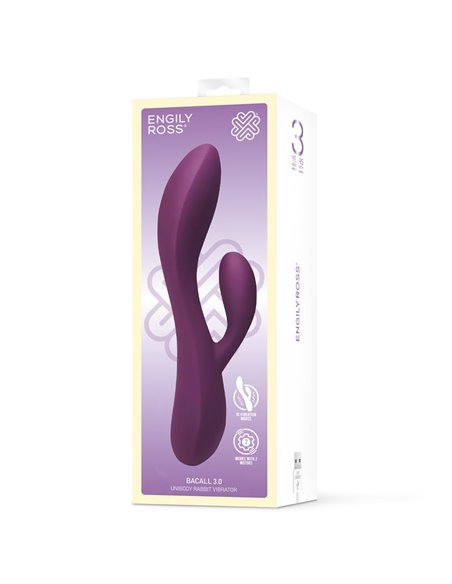 Bacall 3.0 Vibrador Silicona Liquida Inyectada Doble Motor USB Púrpura