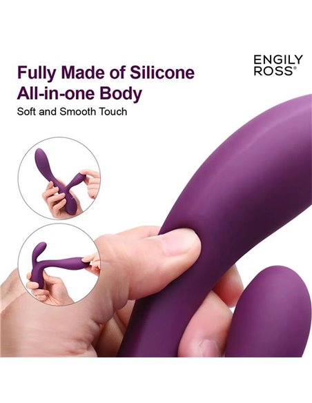 Bacall 3.0 Vibrador Silicona Liquida Inyectada Doble Motor USB Púrpura