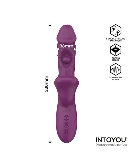 Bella Vibrador Doble Bola Cosquilleante y Mordisqueo 3 Motores