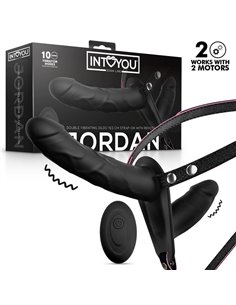 Jordan Arnés Dildo Doble con Vibración y Control Remoto