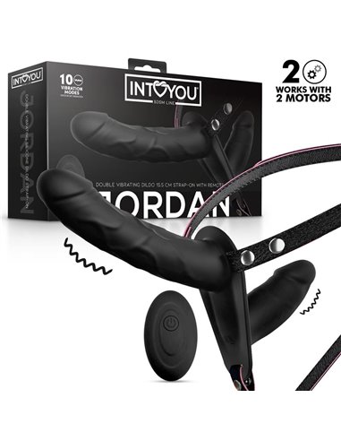 Jordan Arnés Dildo Doble con Vibración y Control Remoto