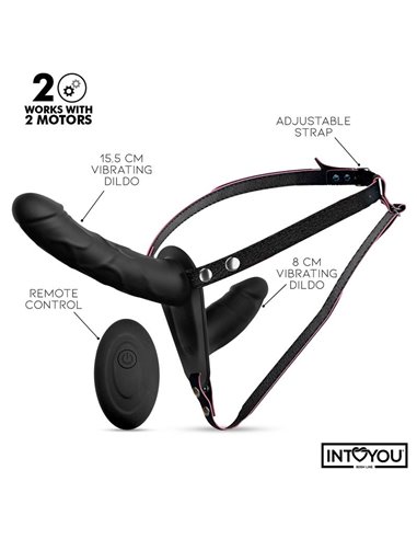 Jordan Arnés Dildo Doble con Vibración y Control Remoto