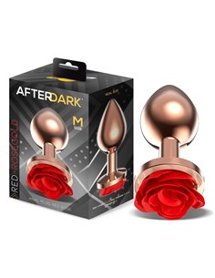 Rose Plug Anal Oro Rosa con Rosa Roja en la Base Talla M