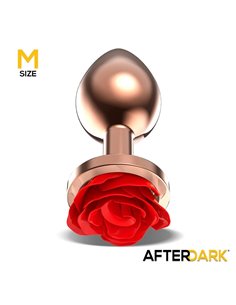 Rose Plug Anal Oro Rosa con Rosa Roja en la Base Talla M 2