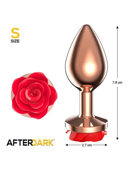 Rose Plug Anal Oro Rosa Rosa Roja en la Base Talla S