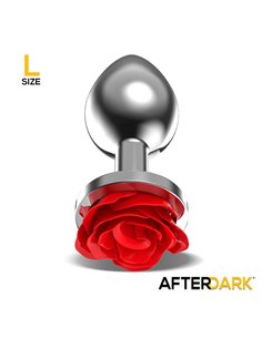 Plug Anal de Metal con Rosa Roja en la Base Talla L 2
